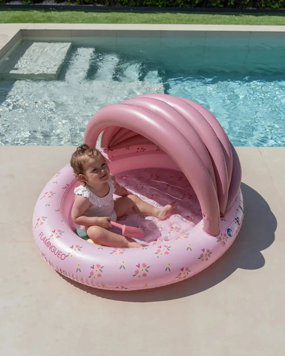 Minipiscina insuflável infantil com cobertura para jardim – PETUNIA