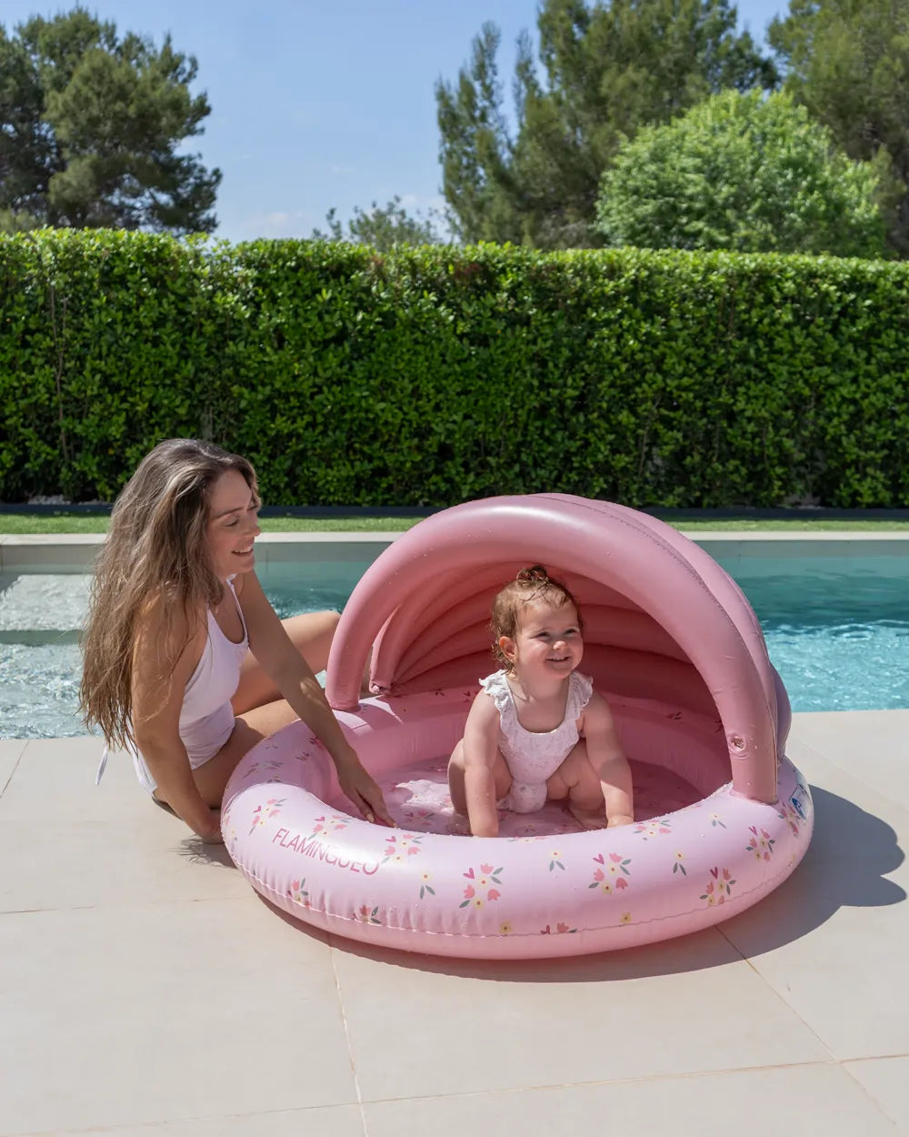 Children's mini pool with canopy for the garden – PETUNIA