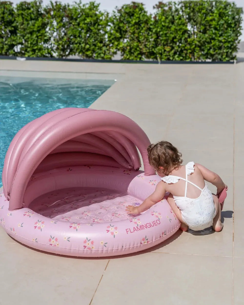 Minipiscina insuflável infantil com cobertura para jardim – PETUNIA