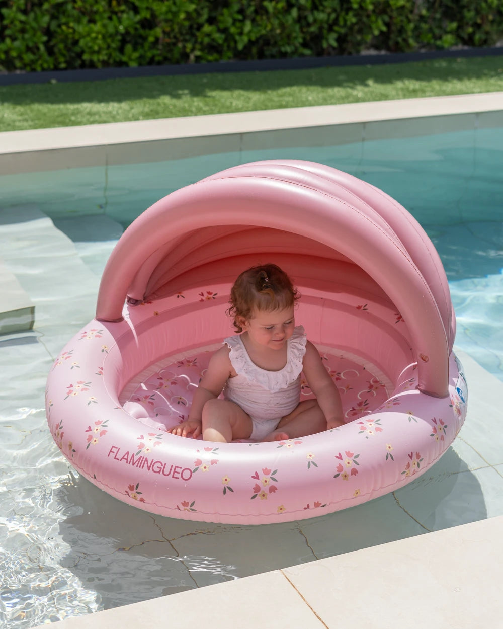 Children's mini pool with canopy for the garden – PETUNIA