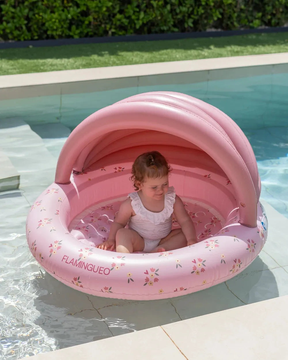 Minipiscina insuflável infantil com cobertura para jardim – PETUNIA