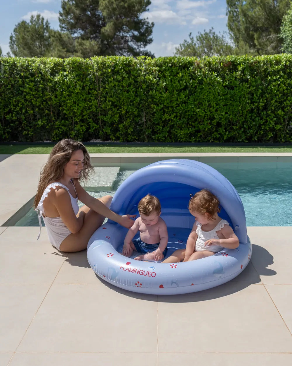 Children's mini pool with canopy for the garden - LAGUNA