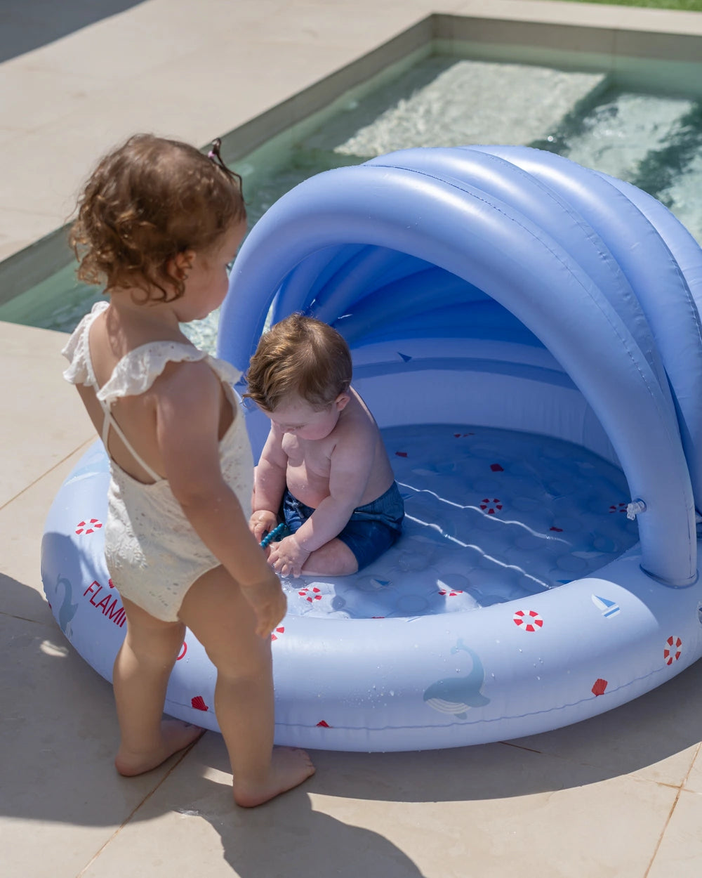 Children's mini pool with canopy for the garden - LAGUNA