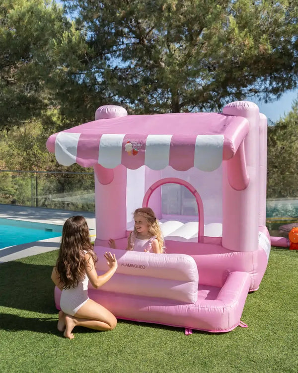 Castillo hinchable infantil rosa