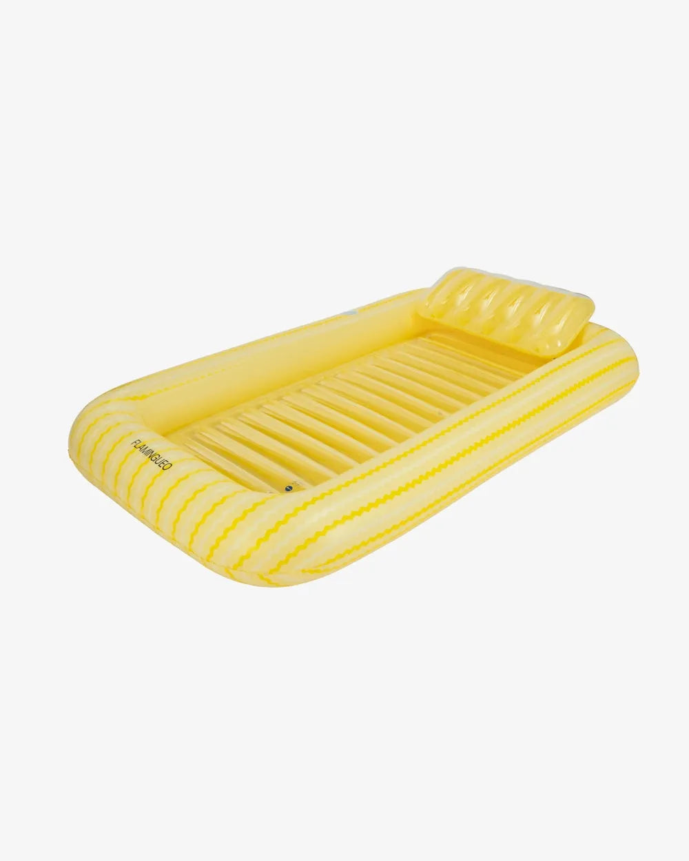 Flotador inflable amarillo individual con almohada