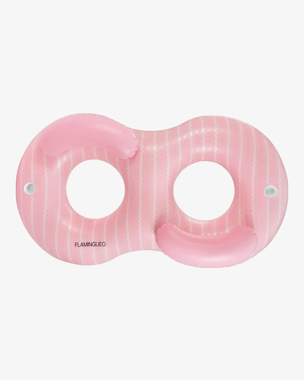 Flotador donut doble rosa con forma de ocho para piscina