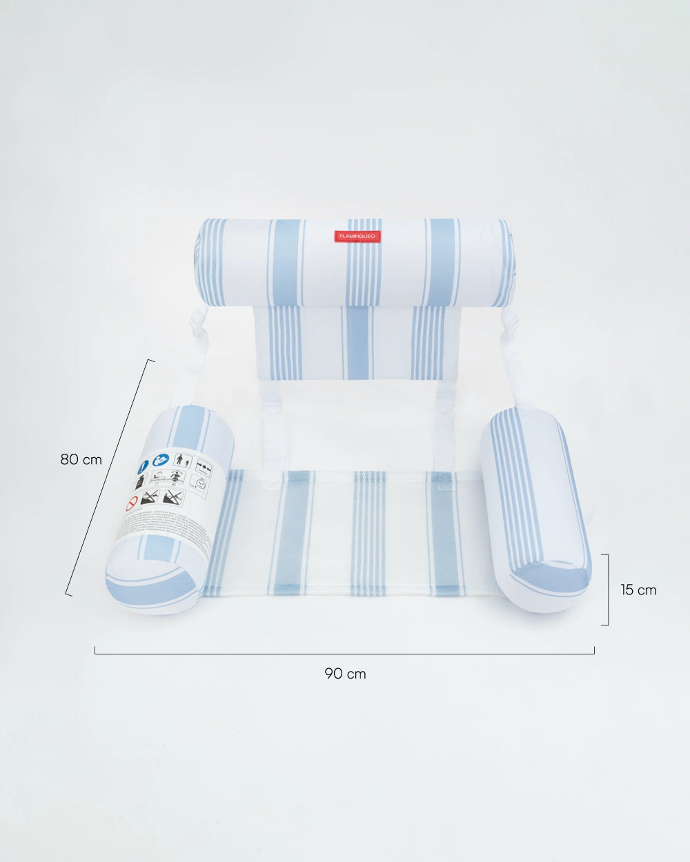 Medidas del producto Cadeira insuflável de piscina com rede – AMARA