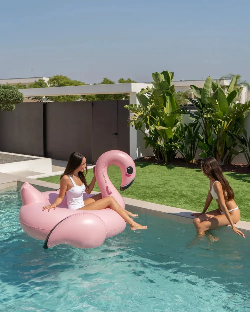 Colchoneta de flamenco para piscina