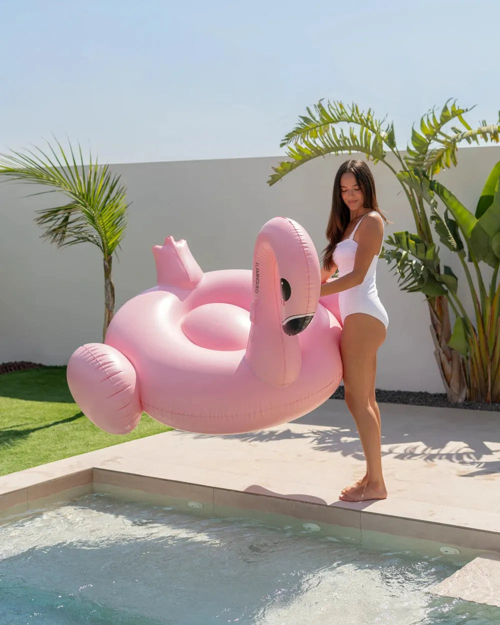 Colchoneta para tomar el sol rosa