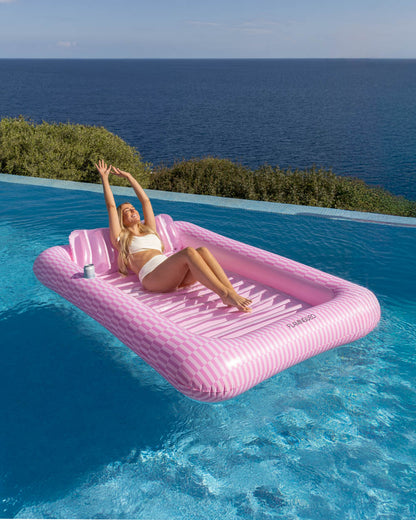 colchoneta piscina geometrica rosa