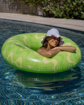 flotador donut verde flamingueo