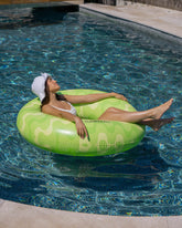 flotador donut verde flamingueo