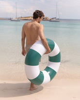 flotador donut verde flamingueo
