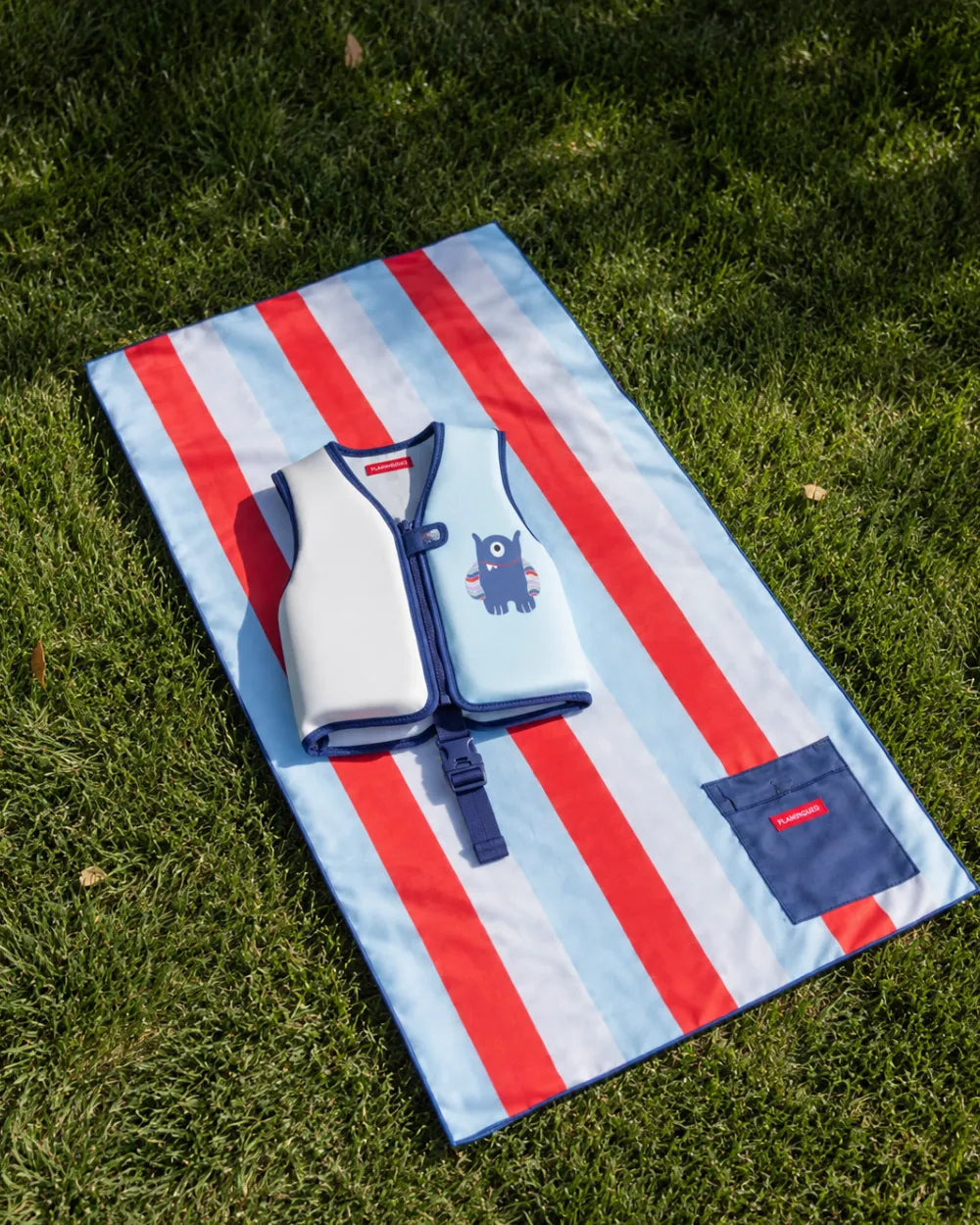 Pack toalla y chaleco infantil - azul