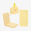 Pack respaldo, tote bag y toalla - amarillo