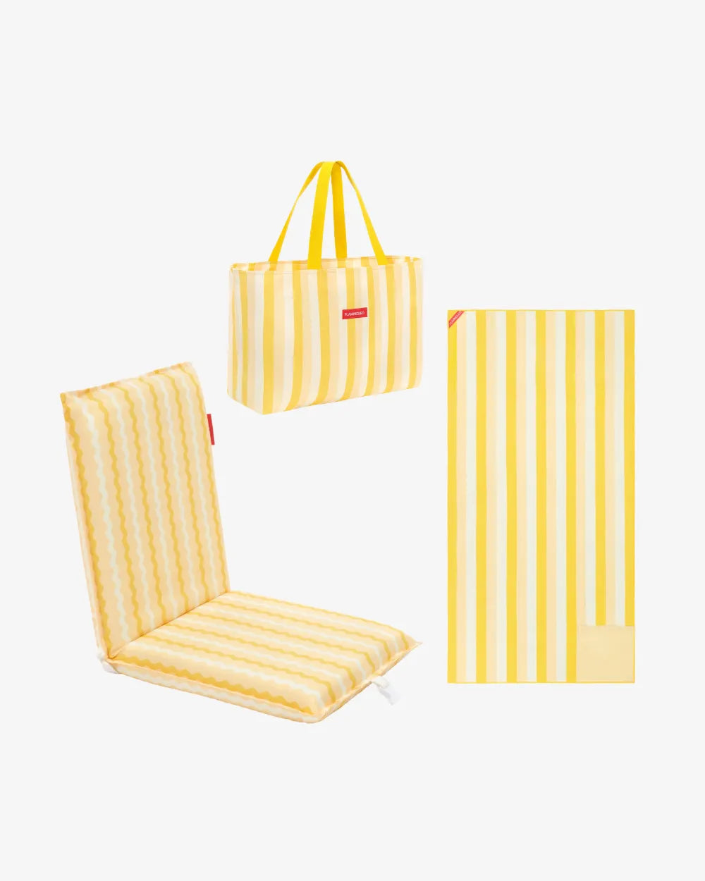 Pack respaldo, tote bag y toalla - amarillo