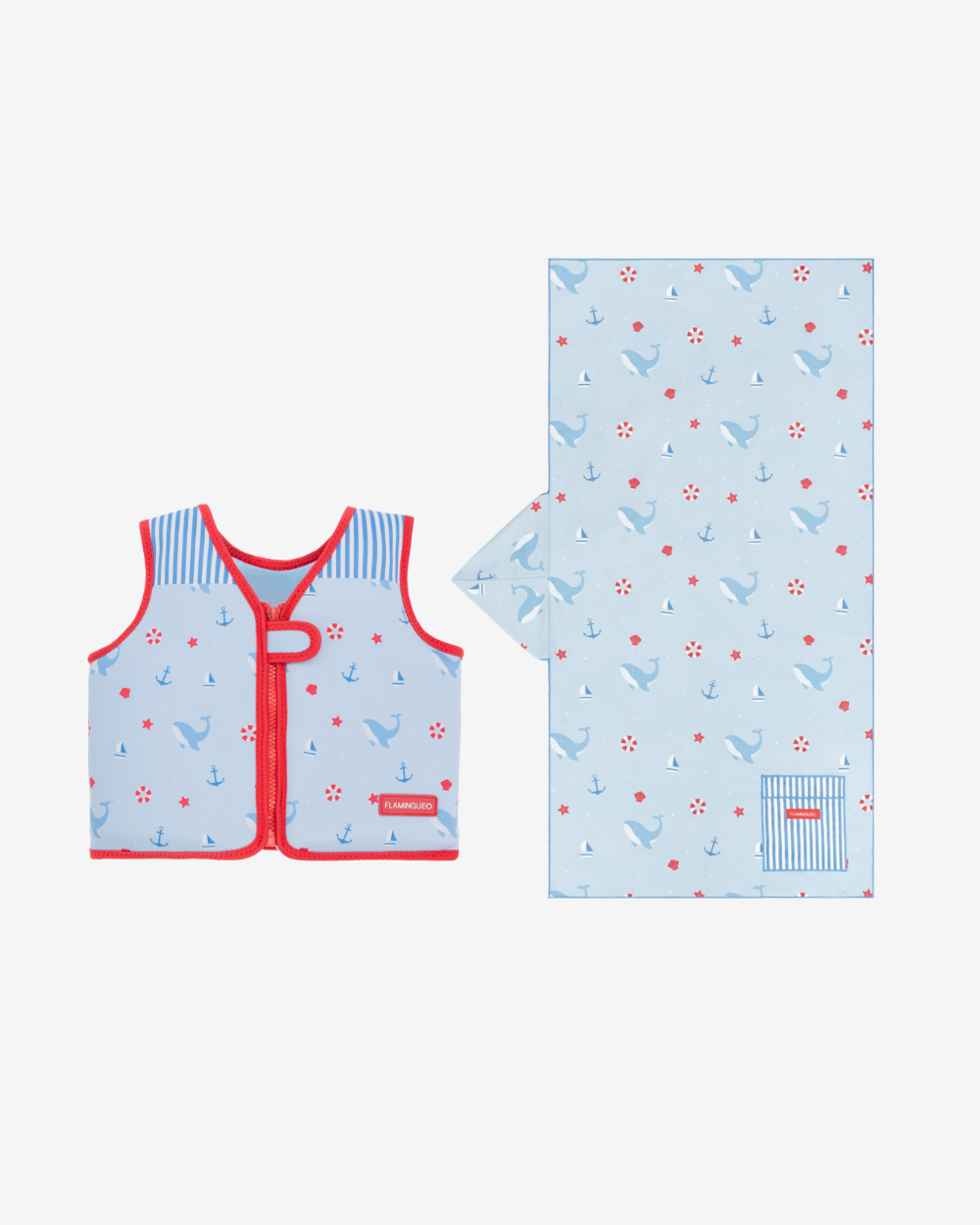 Pack toalla y chaleco - azul claro