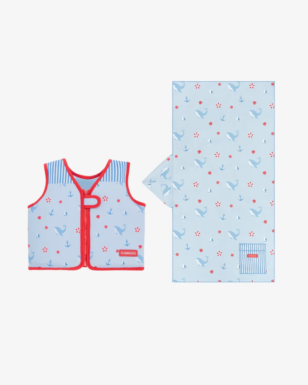 Pack toalla y chaleco - azul claro