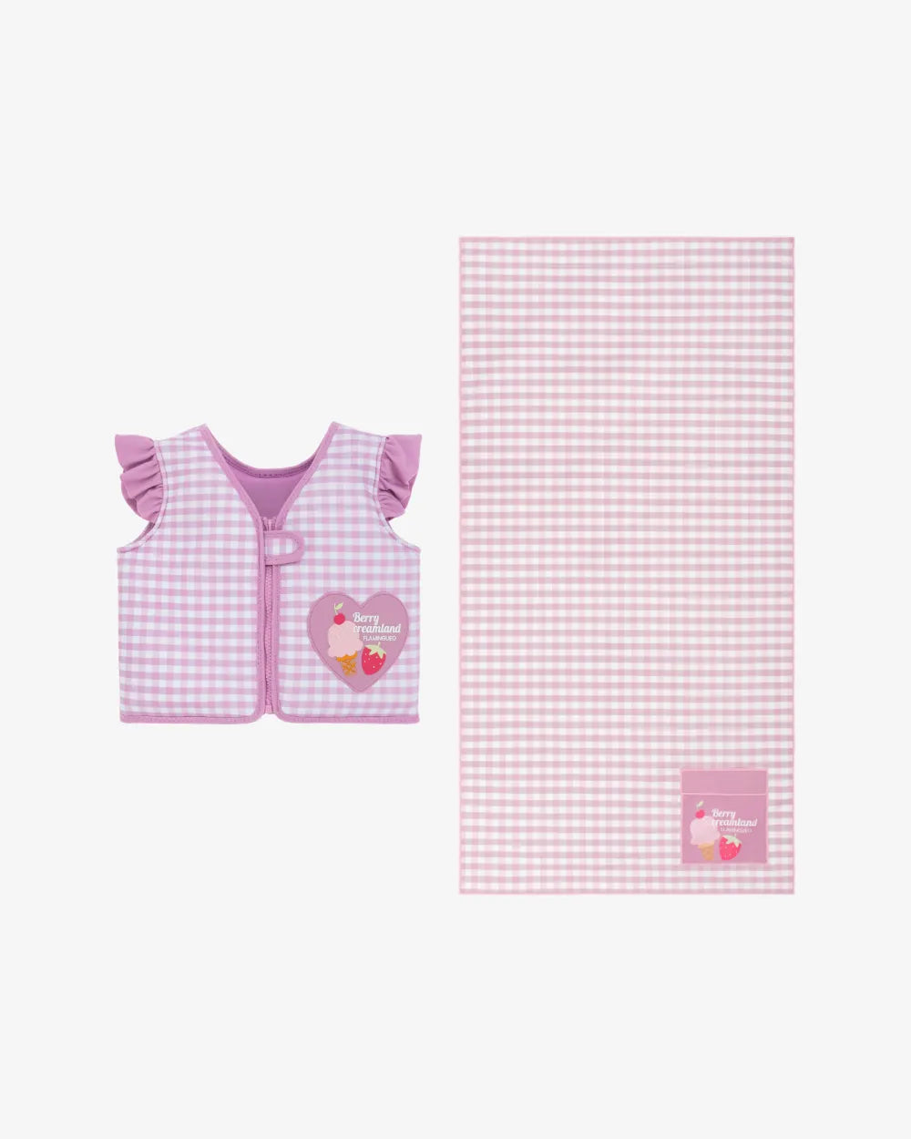 Pack toalla y chaleco infantil - morado