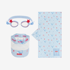 Pack toalla, gafas y mochila infantil - azul claro
