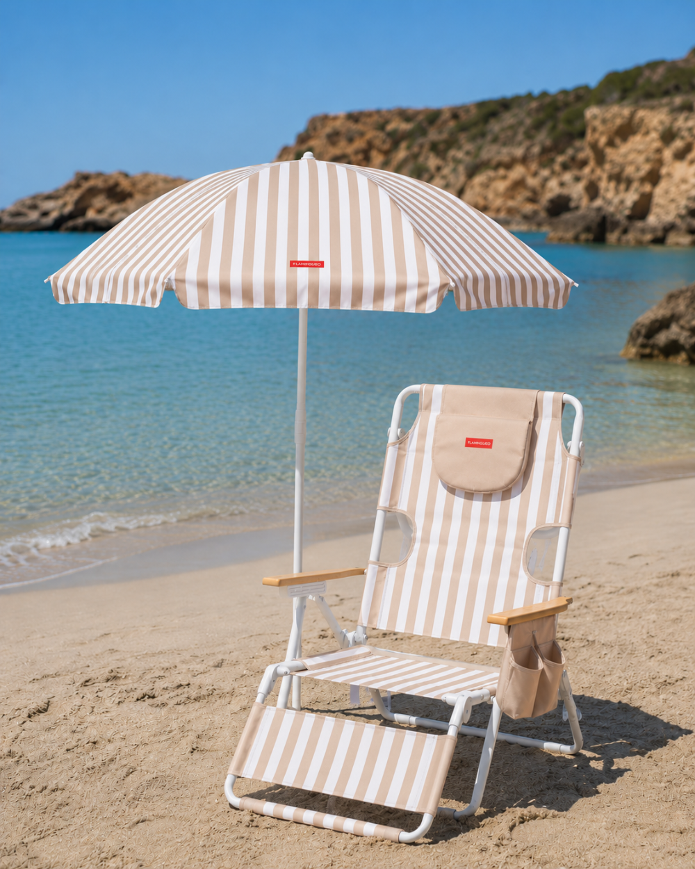 Pack sombrilla y hamaca - beige