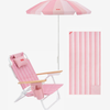 Pack sombrilla, silla y toalla - rosa