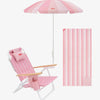 Pack sombrilla, silla y toalla - rosa