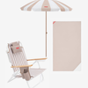 Pack sombrilla, silla y toalla - beige