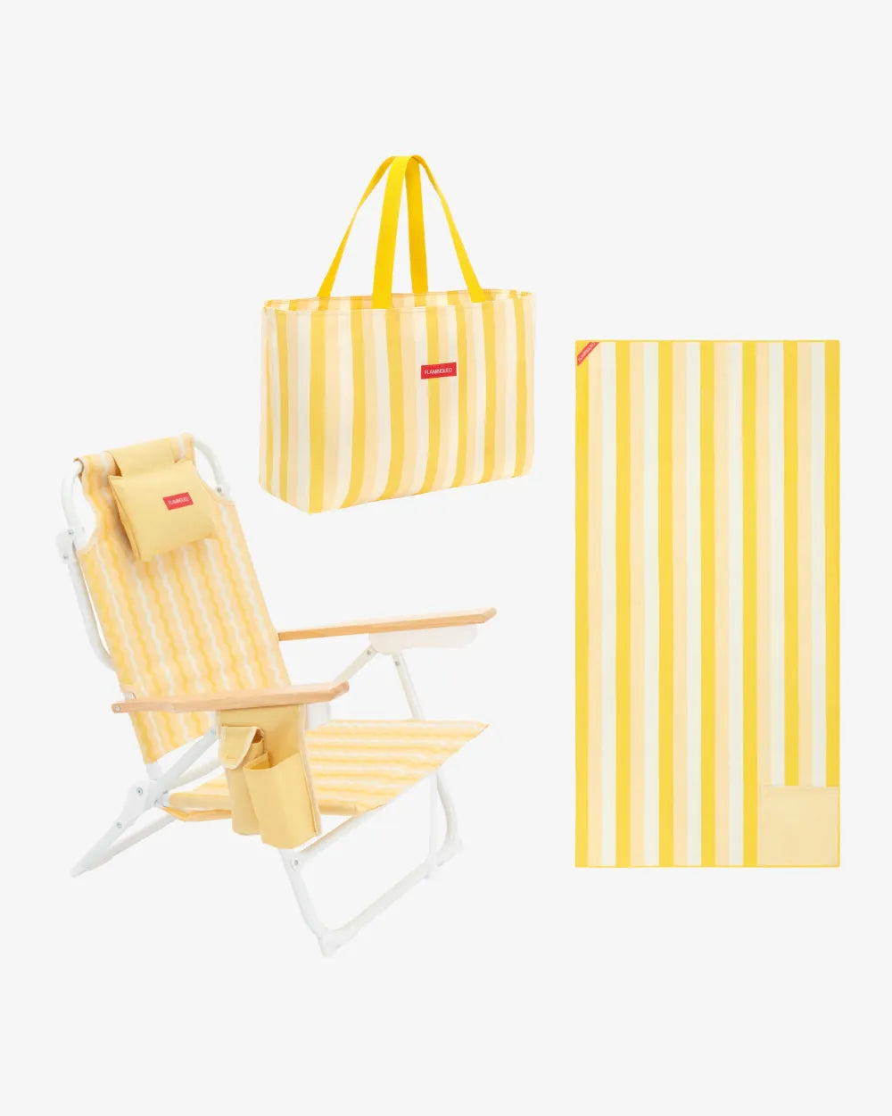Pack silla, tote bag y toalla - amarillo