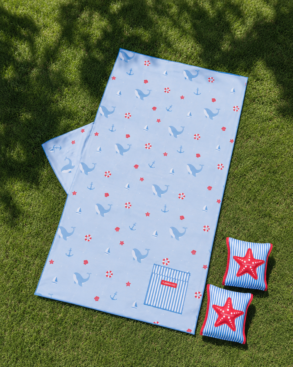 Pack toalla y manguitos infantiles - azul claro