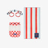 Pack toalla, gafas y mochila infantil - rojo