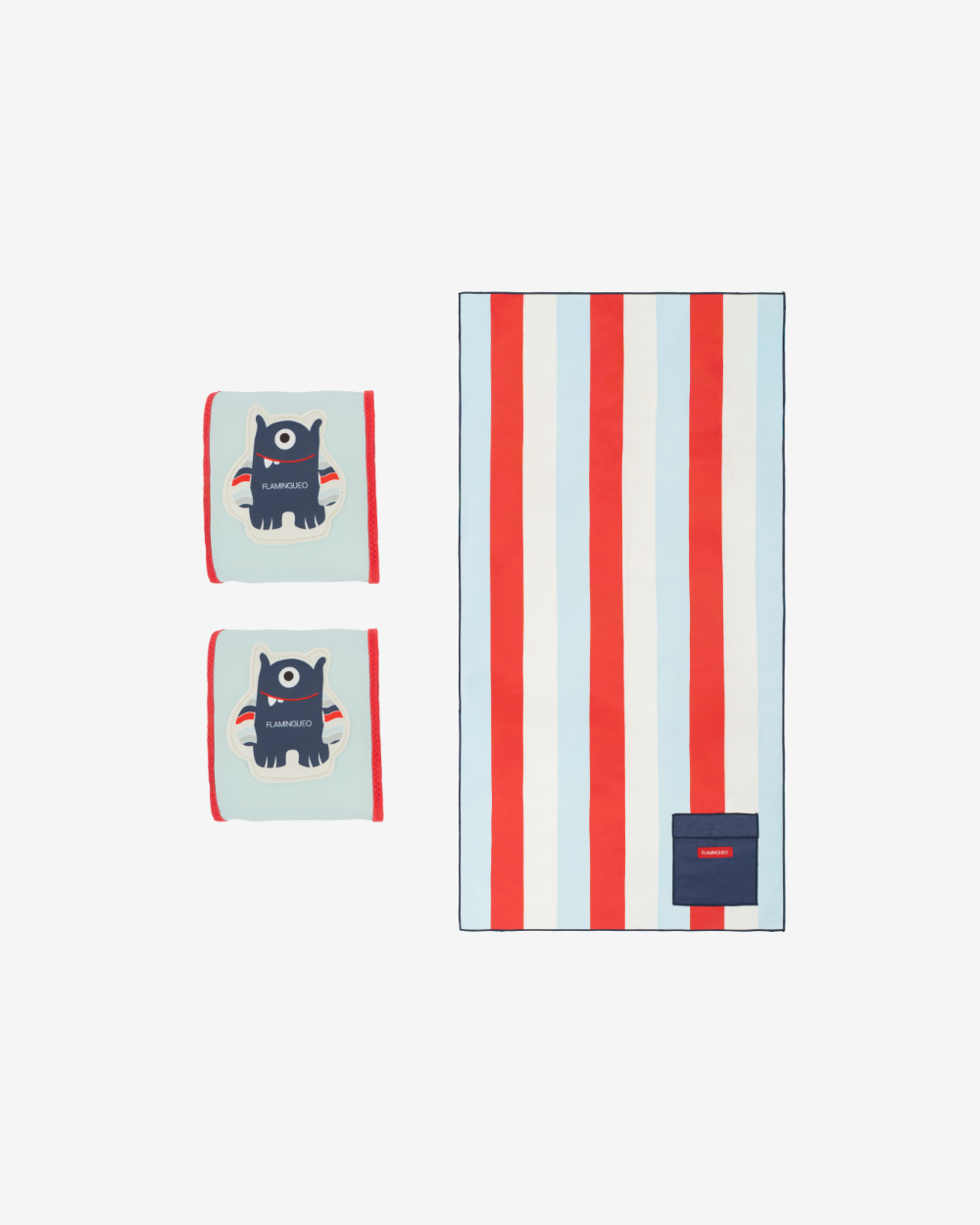 Pack toalla y manguitos infantiles - azul