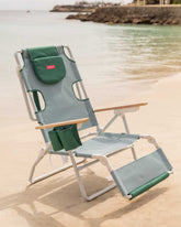 silla playa con reposabrazos y agujero para la cabeza