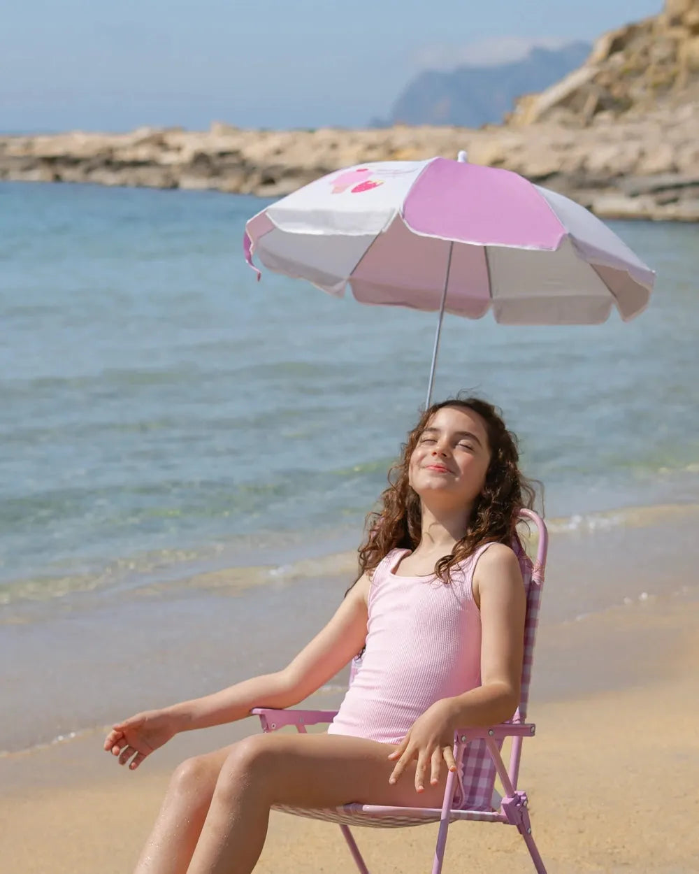 Cadeira de praia infantil com guarda-sol – FRAGOLA