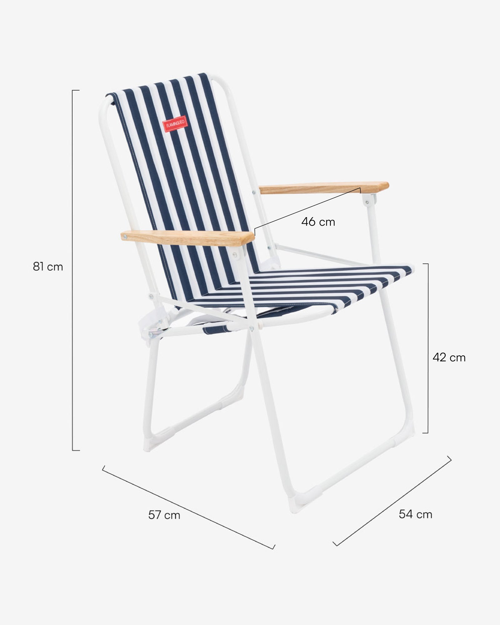 Medidas del producto Silla de playa plegable con asas – CALEDONIA