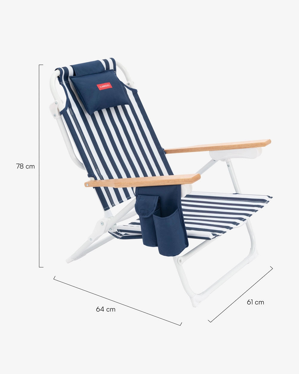 Medidas del producto Silla de playa reclinable con nevera – MISTRAL