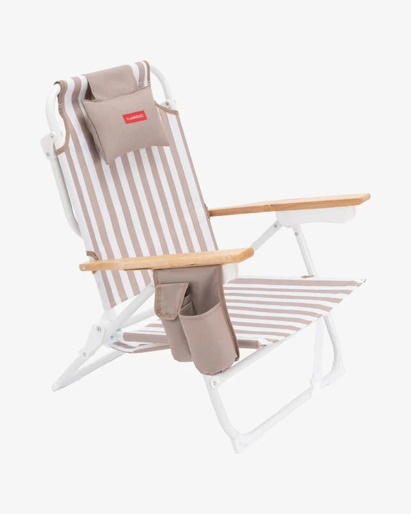 Silla de playa reclinable beige