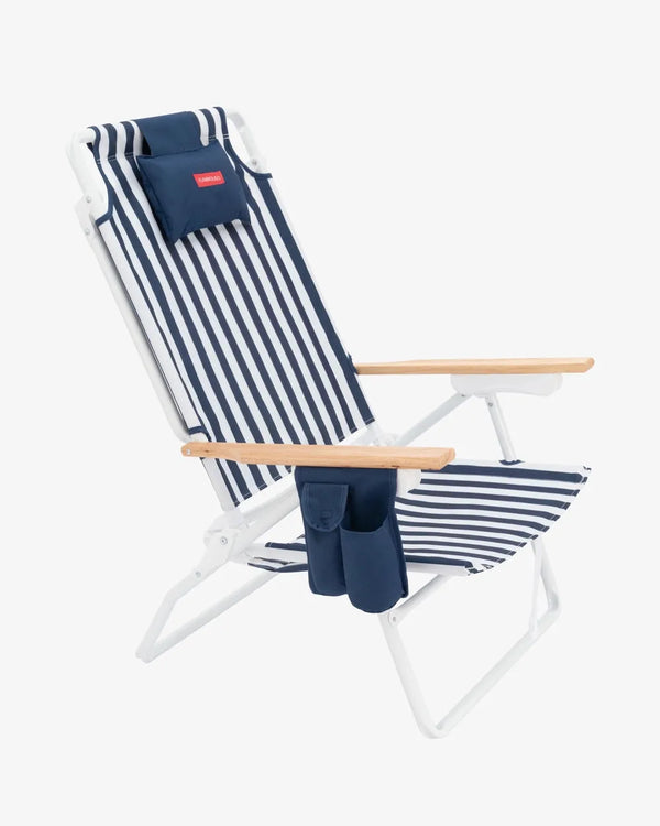 Silla de playa reclinable color azul