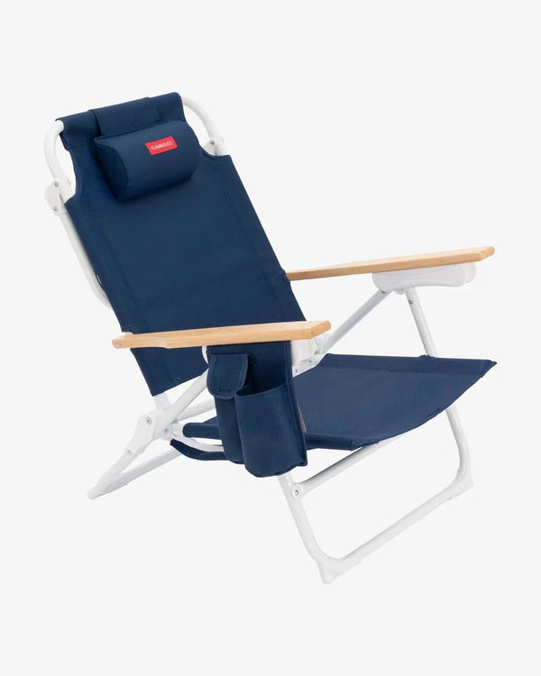 Silla de playa reclinable color azul