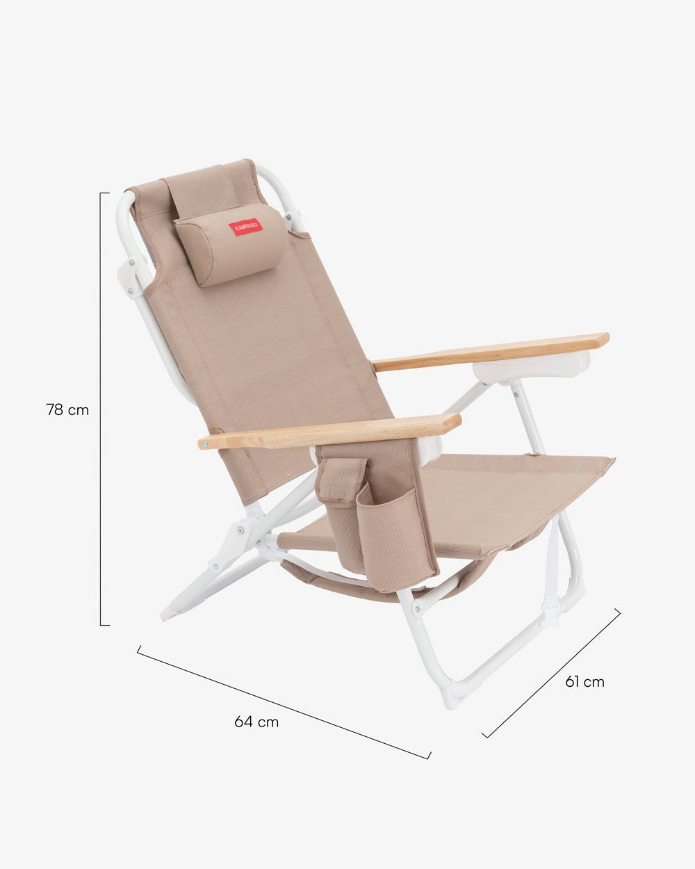 Medidas del producto Silla de playa reclinable de textileno – LUZIA