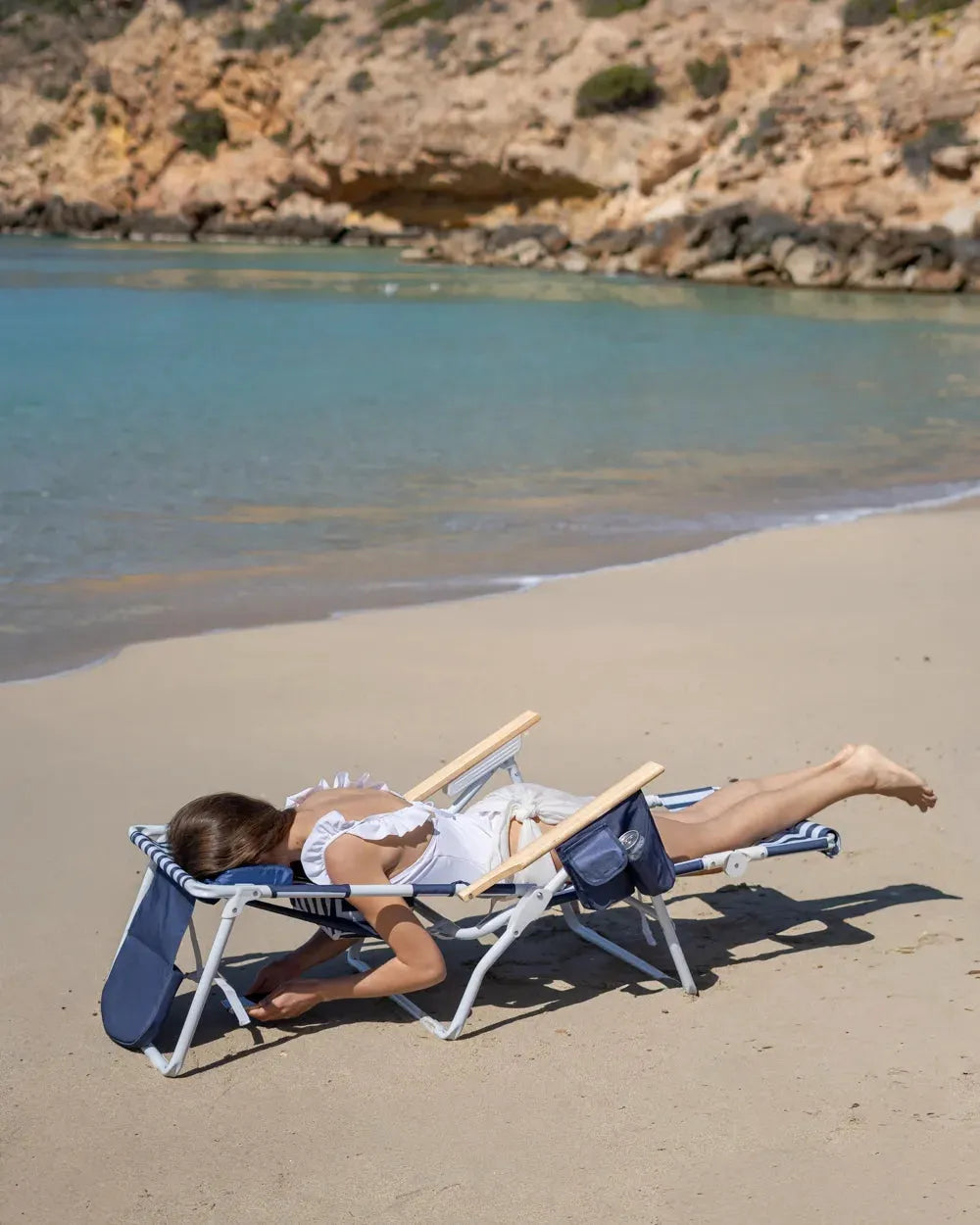 Pack sombrilla y 2 hamacas - azul marino