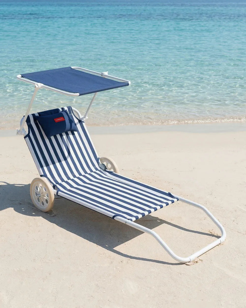 Transat de plage avec roulettes et parasol – FREYA