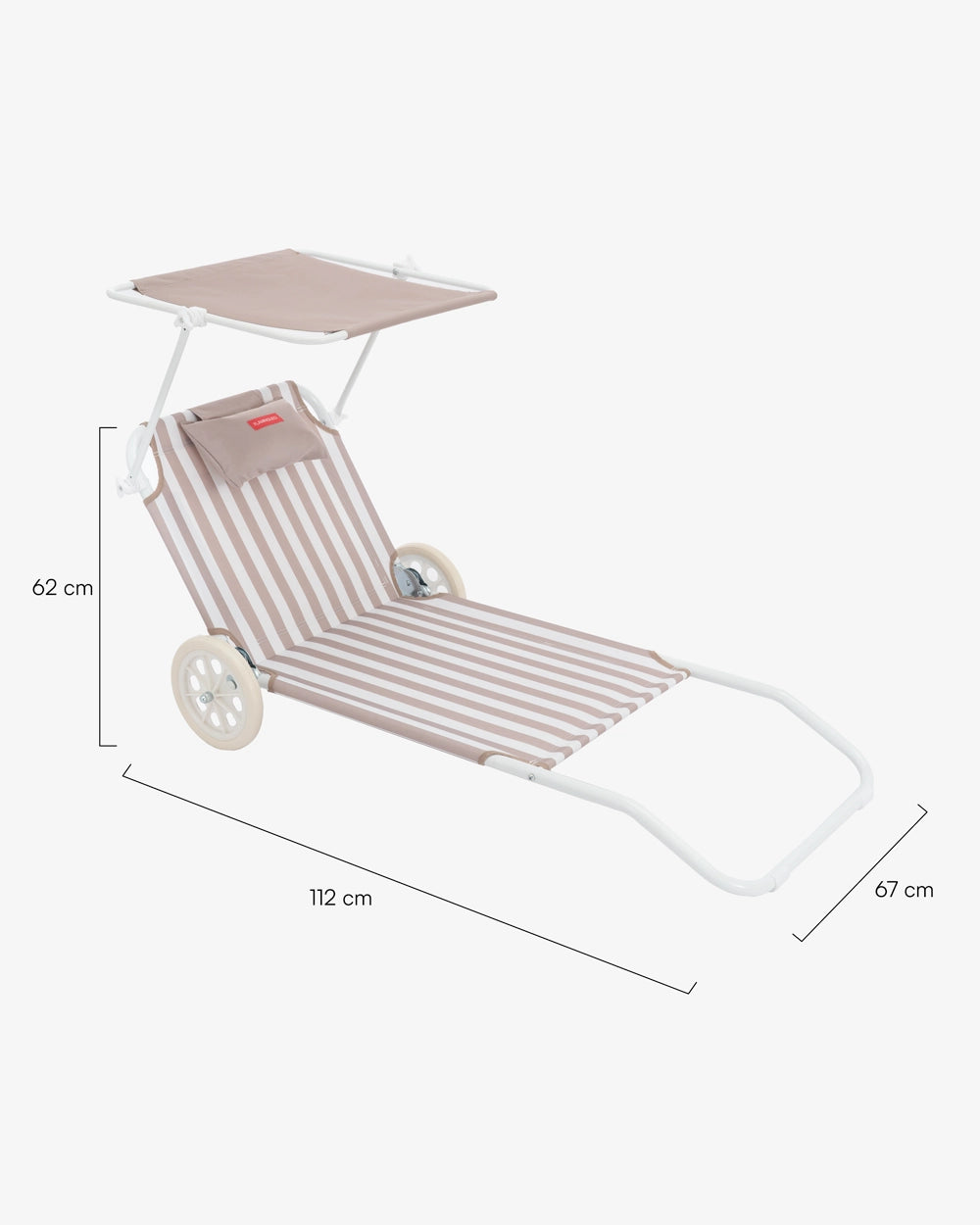 Medidas del producto Hamaca de playa con ruedas y parasol – FREYA