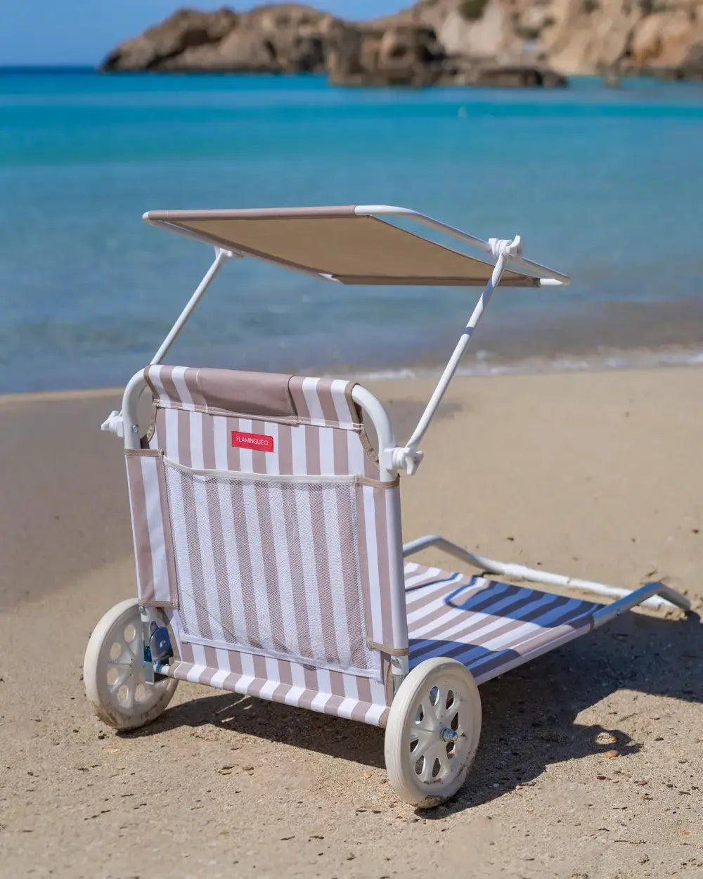 Hamaca de playa con ruedas y parasol – FREYA
