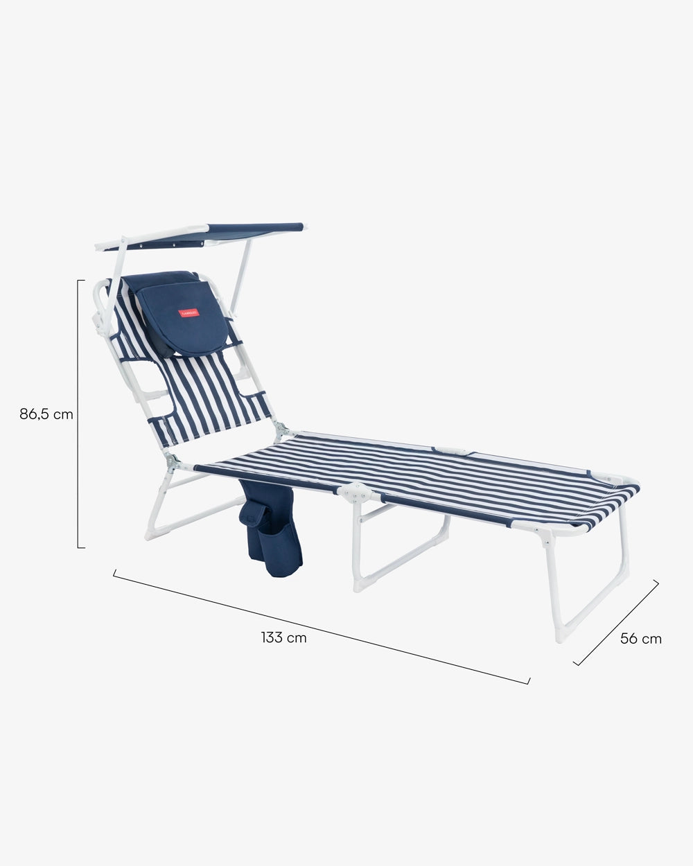 Medidas del producto Tumbona de playa reclinable con parasol – TIVOLI