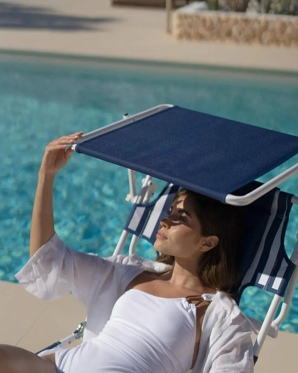 Tumbona de playa reclinable con parasol – TIVOLI