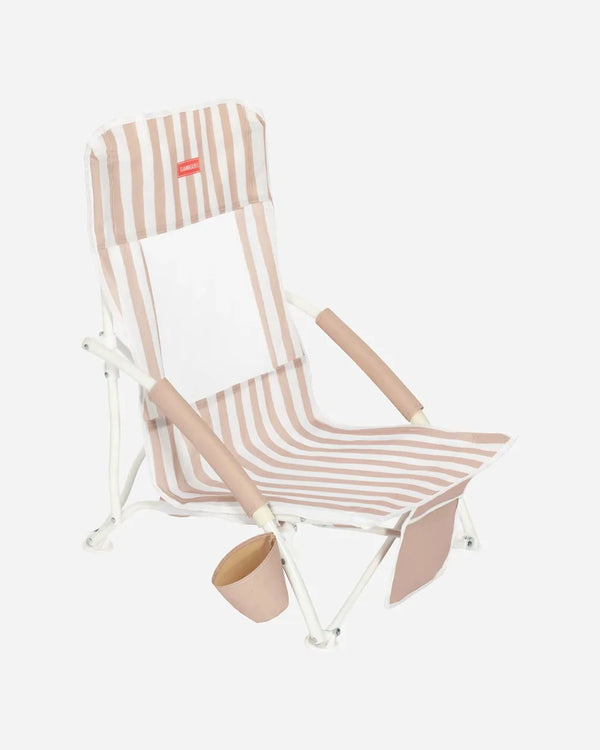 Silla de camping plegable beige
