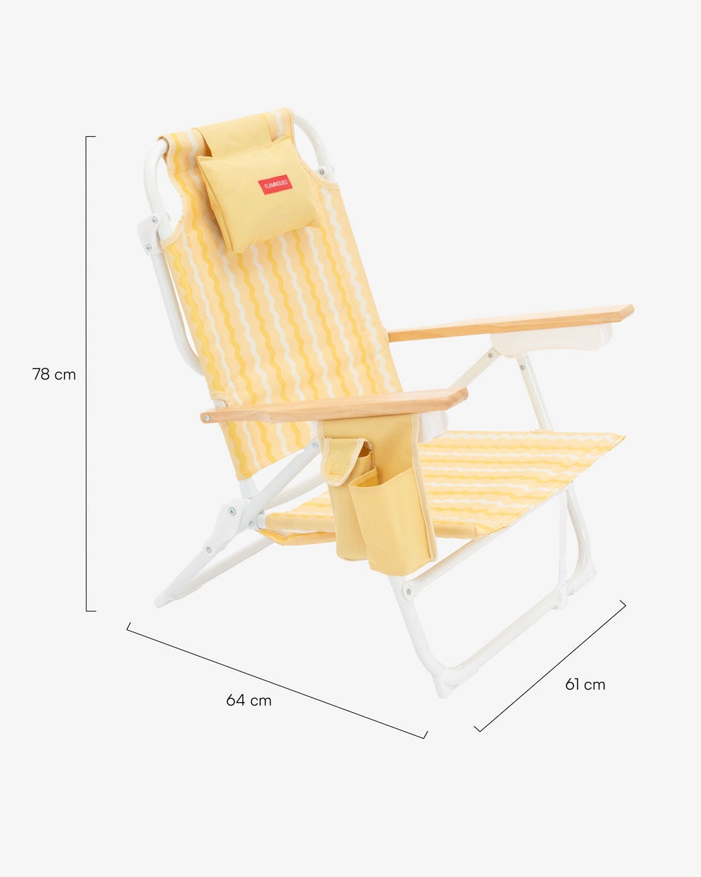 Medidas del producto Silla de playa reclinable con nevera – ECHO