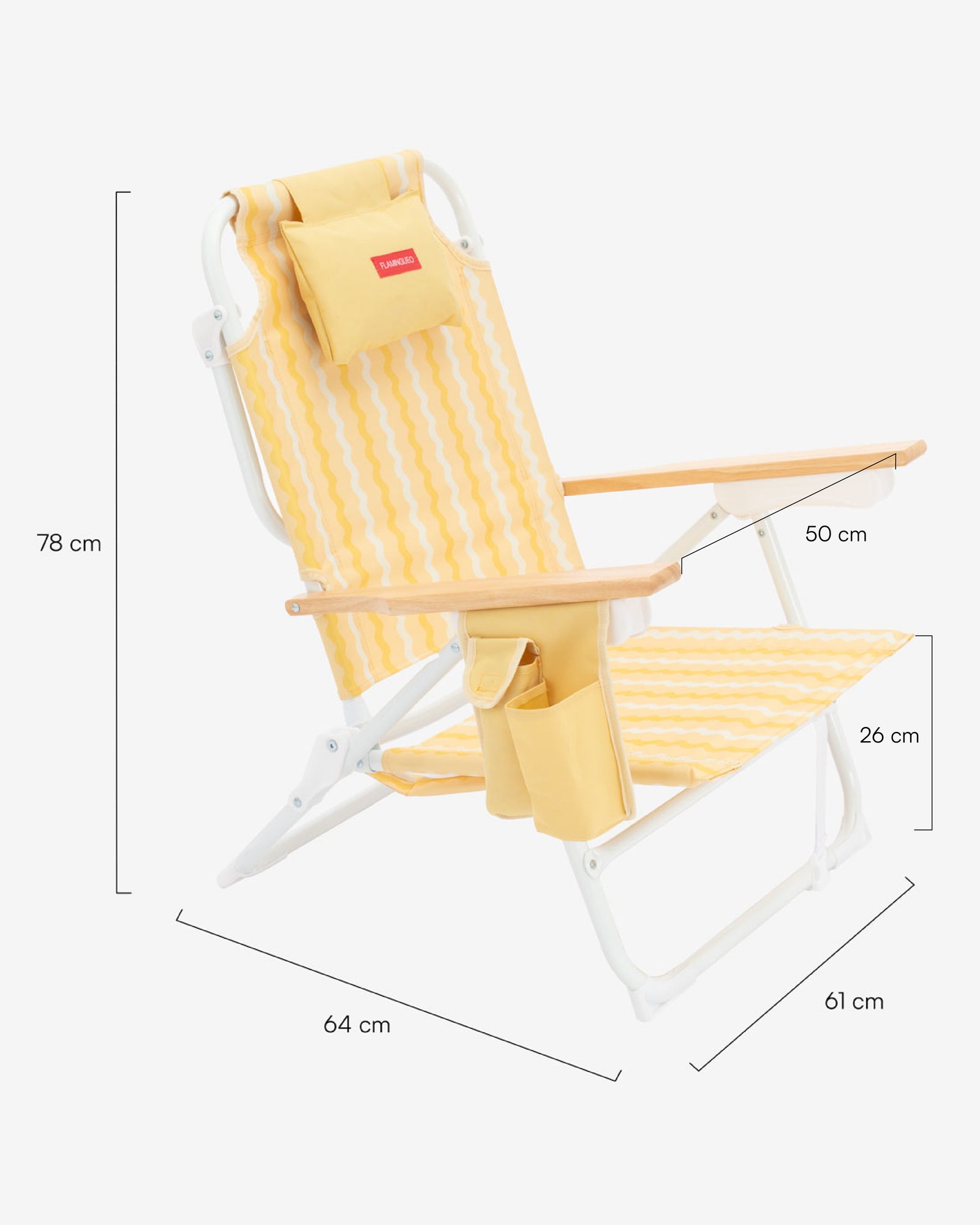 Dimensioni del prodotto: Sedia a sdraio da spiaggia con refrigeratore – ECHO