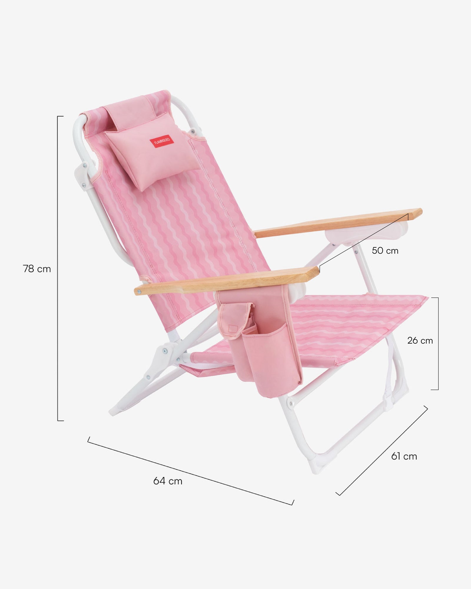 Medidas del producto Reclining beach chair with cooler – ECHO